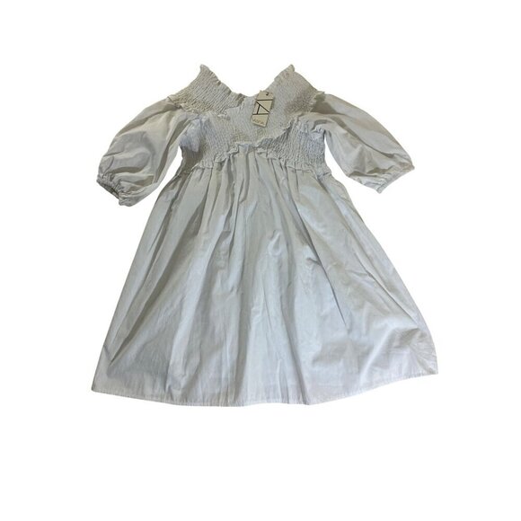 Vasna Dresses & Skirts - NWT Vasna Women's White Half Sleeve 100% Cotton Sun Dress - Medium